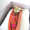 [P0274] - Vintage Orange 'Navajos' Designer Bracelet (buffalo Skull) - 3 Rows