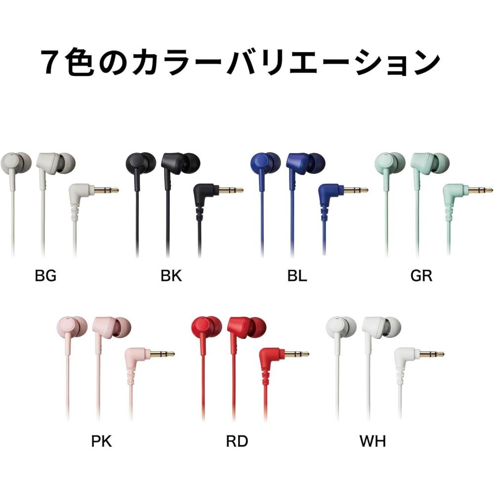 Наушники Audio Technica Ath Ck350x Rd WiRed Canal Type из переработанного пластика, антибактериальные, маленькие, красные