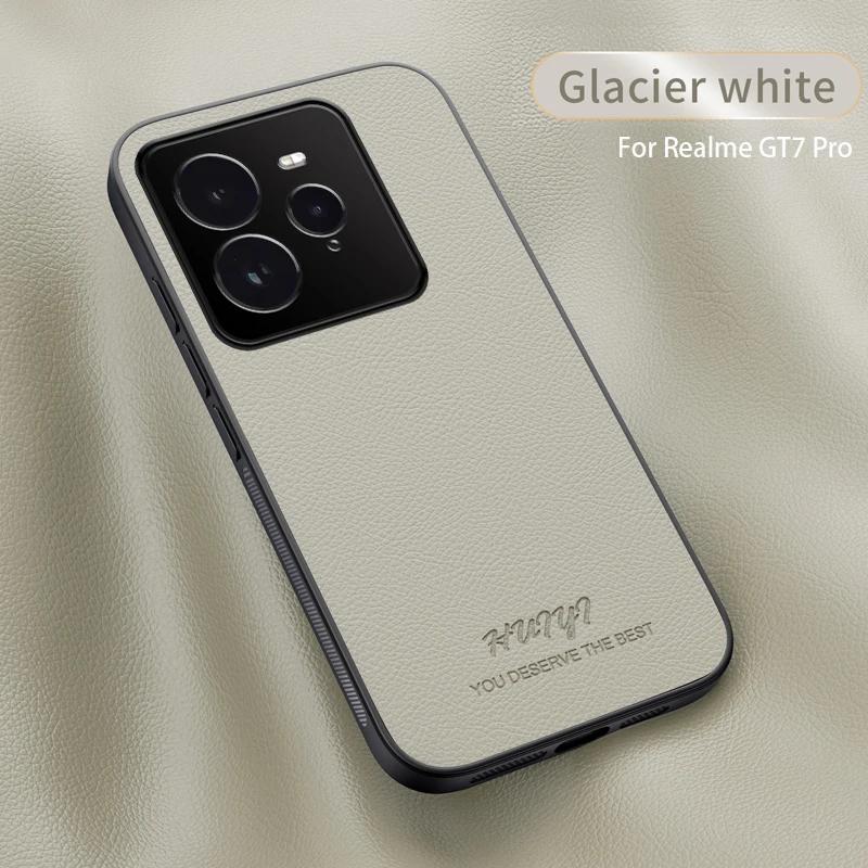 Магнитный чехол для автомобиля для Realme GT 7 Pro Роскошный кожаный матовый мягкий бампер Защитная задняя крышка для OPPO Realme GT7 Pro GT7Pro Capa