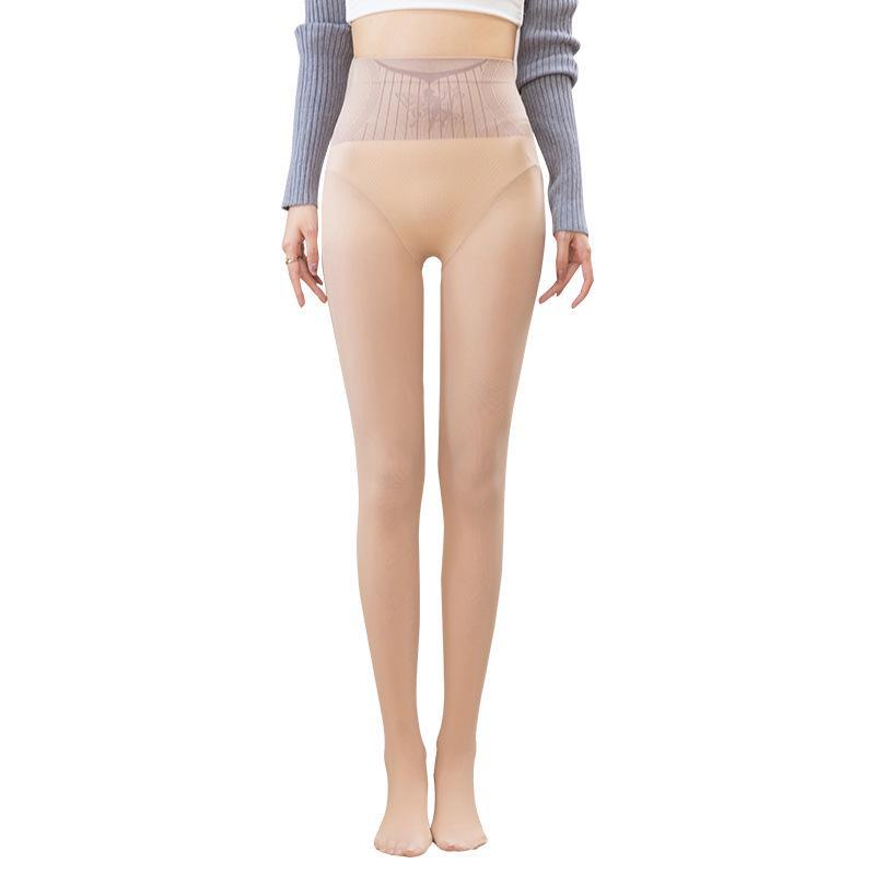 Колготки телесного цвета с высокой талией, светочувствительные, для женщин, с принтом «Осень/Зима»