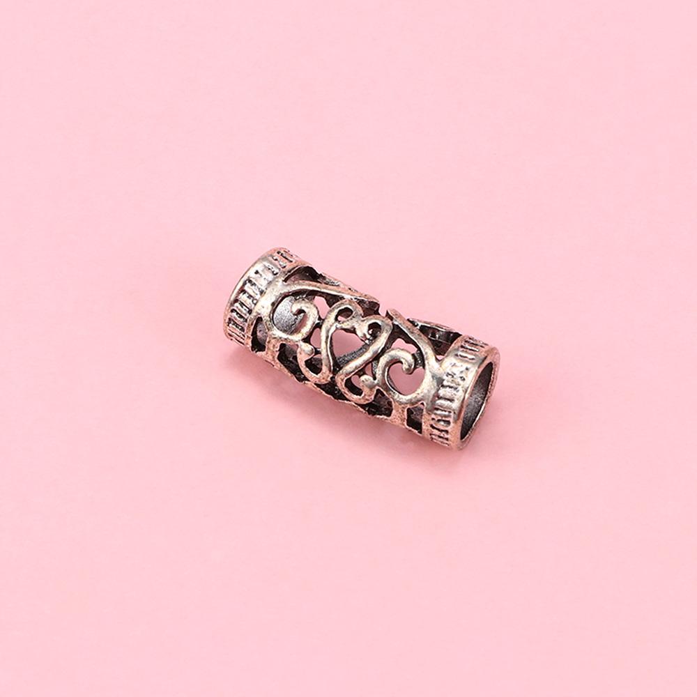 10pcs Zinc Zinc Alloy Spacer Hairbraid Silver Micro Rings Tube Dreadlock Beads Hair Braid Beads Cuff Clip