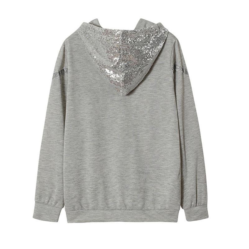 Осенняя женская толстовка с капюшоном и блестками, весенние повседневные топы с длинными рукавами, пуловеры в стиле Харадзюку, женские лоскутные толстовки