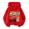Car Movie Kids Hoodies Kawaii Cartoon Character Printed Tops Boys Winter Casual Sports Long Sleeves Autumn Children Clothing
