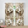 2 шт. Элегантные шторы с 2D принтом лилий и драгоценных камней – Праздничный и повседневный декор окон с кулиской для гостиной, офиса, спальни, кухни