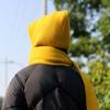 1PC Trendy Casual Versatile Skin-friendly Multiple Usage Hooded Scarf Knitted Solid Color Shawl