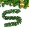 8,8 футов Рождественская гирлянда Искусственная зелень со светодиодными огнями Теплый белый декор для перил