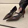Однословные туфли-стилеты с острым носком, черные туфли на высоком каблуке, женственность, продвинутые, не устают ноги