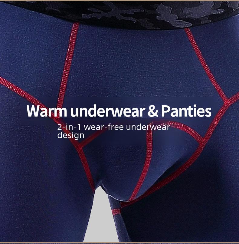 Мужские термолеггинсы со средней посадкой — облегающий крой, однотонный, коллекция осень/зима