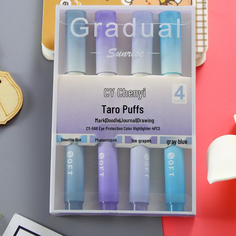 Gradient Fluorescent Highlighter: Eye-Safe, Large Capacity for Students