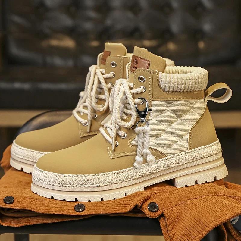 Новые мужские повседневные туфли зимние дизайнерские роскошные ковбойские военные ботинки челси на платформе кожаные тактические рабочие защитные кроссовки до щиколотки