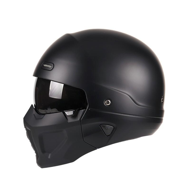 Retro Half Helmet Motorcycle Electric Bike - Black Scorpion Warrior Design All Season S-XL Sizes