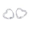 ANENJERY Simple Hollow Heart Earrings Temperament Couple Heart Earrings for Women Texture Jewelry Gift Wholesale