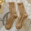 Female Autumn and Winter Thickened Warm Solid Color Moon Home Sleep Tube Socks