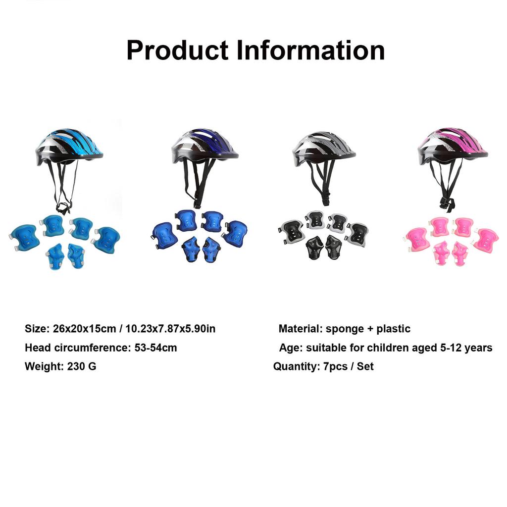 (проектор)7 шт./компл., детское защитное снаряжение для катания на коньках, детский защитный шлем, наколенник