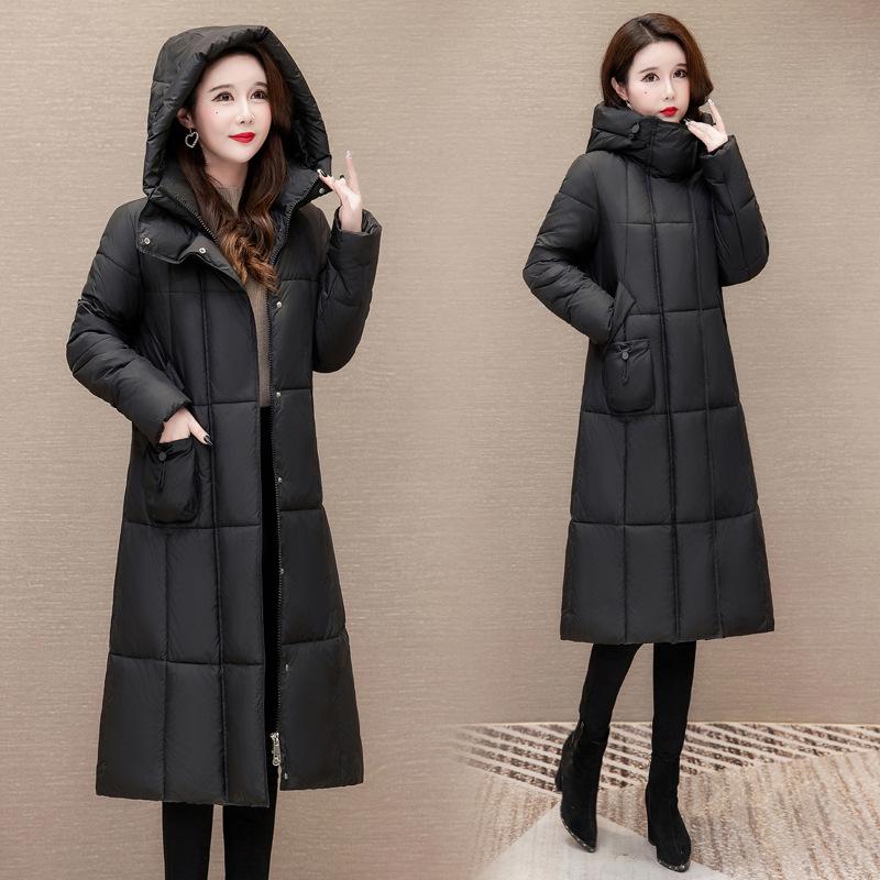 Пуховик для женщин Новое осенне-зимнее толстое пальто средней длины выше колена для женщин
