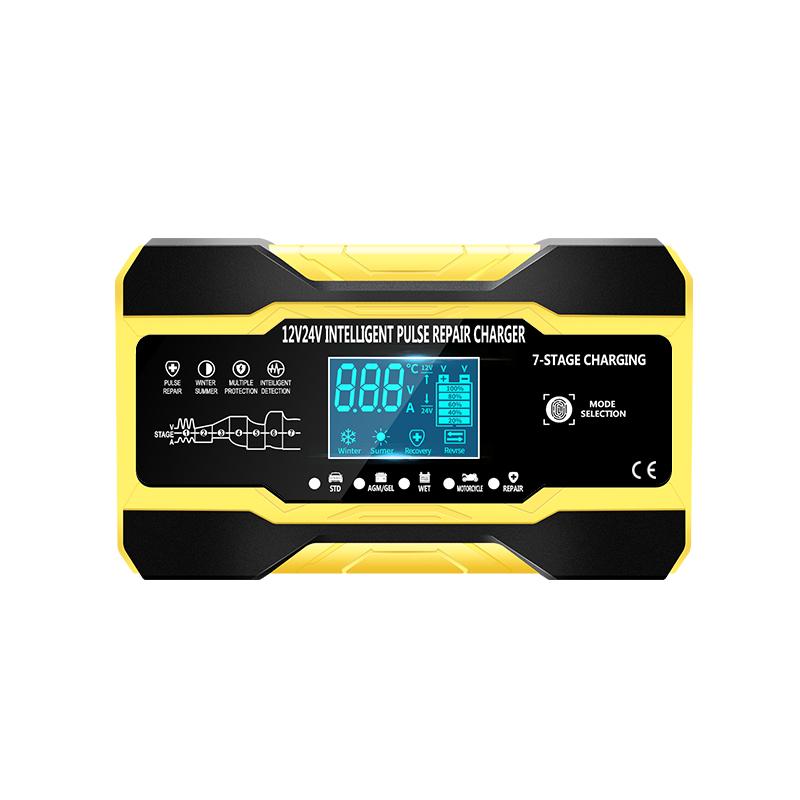 12 В 10 А/24 В 5 А автомобильный аккумулятор быстрое зарядное устройство многофункциональное новое полностью автоматическое интеллектуальное импульсное ремонтное устройство с ЖК-экраном