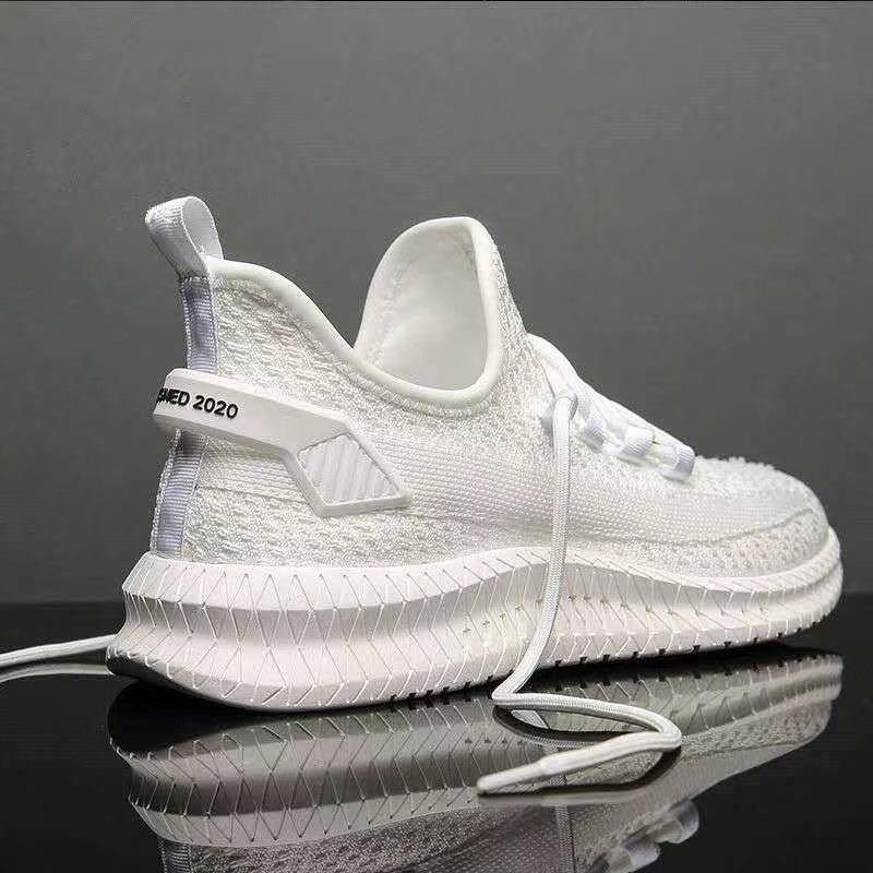 Кроссовки мужские дышащие популярные кроссовки летающие тканые повседневные сетчатые туфли