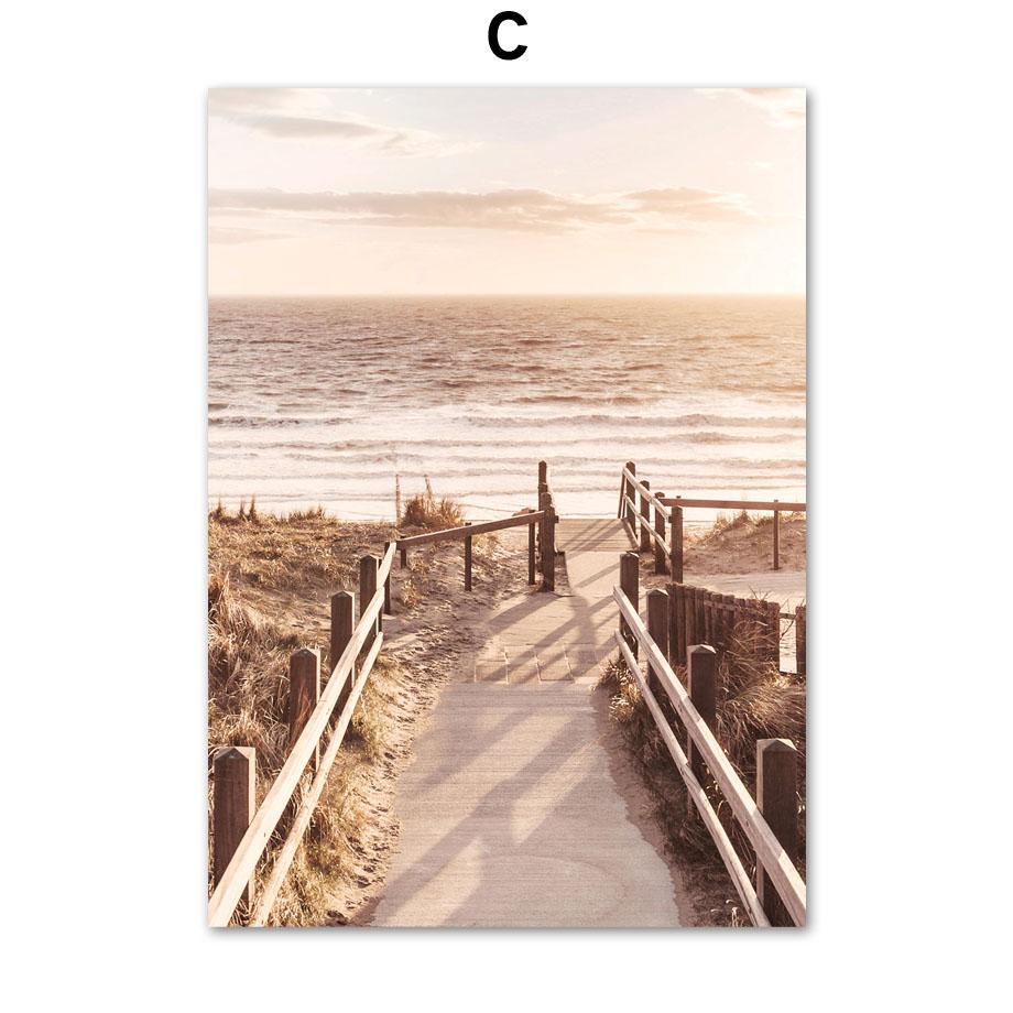 Хвост кролика, трава, тростник, закат, птица, цветок, пляж, настенные художественные принты, картина на холсте, линия, скандинавский постер, декор, картинки для гостиной