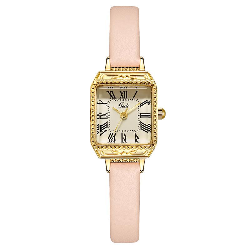 High-value retro Roman student watch niche three-dimensional engraving dial, high-end exquisite women's watch