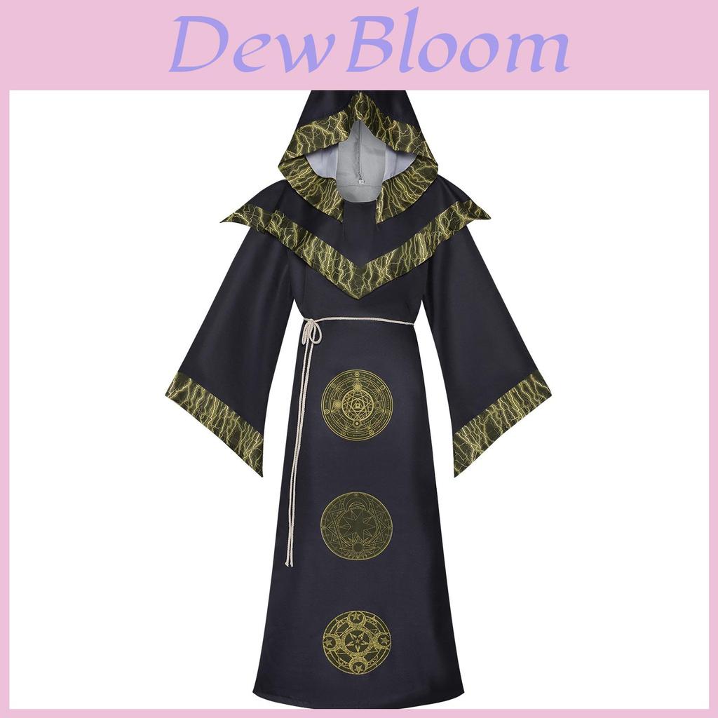 Fantasy Wizard Robe Cosplay Costume For Halloween And Stage Performances In Polyester Material