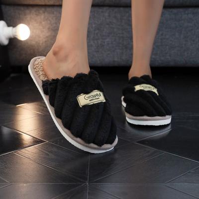 Домашние пушистые тапочки с открытым носком для тепла, весенние и осенние тапочки для пар, осенне-зимние тапочки для пола