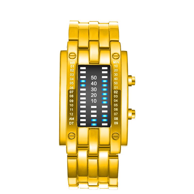 Корейские модные LED часы Железный Человек с двойной линией, бинарные, модные, парные, студенческие