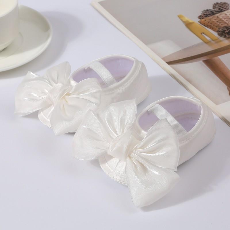 Туфли для девочки однотонные с бантиком для малышей 1-12 месяцев