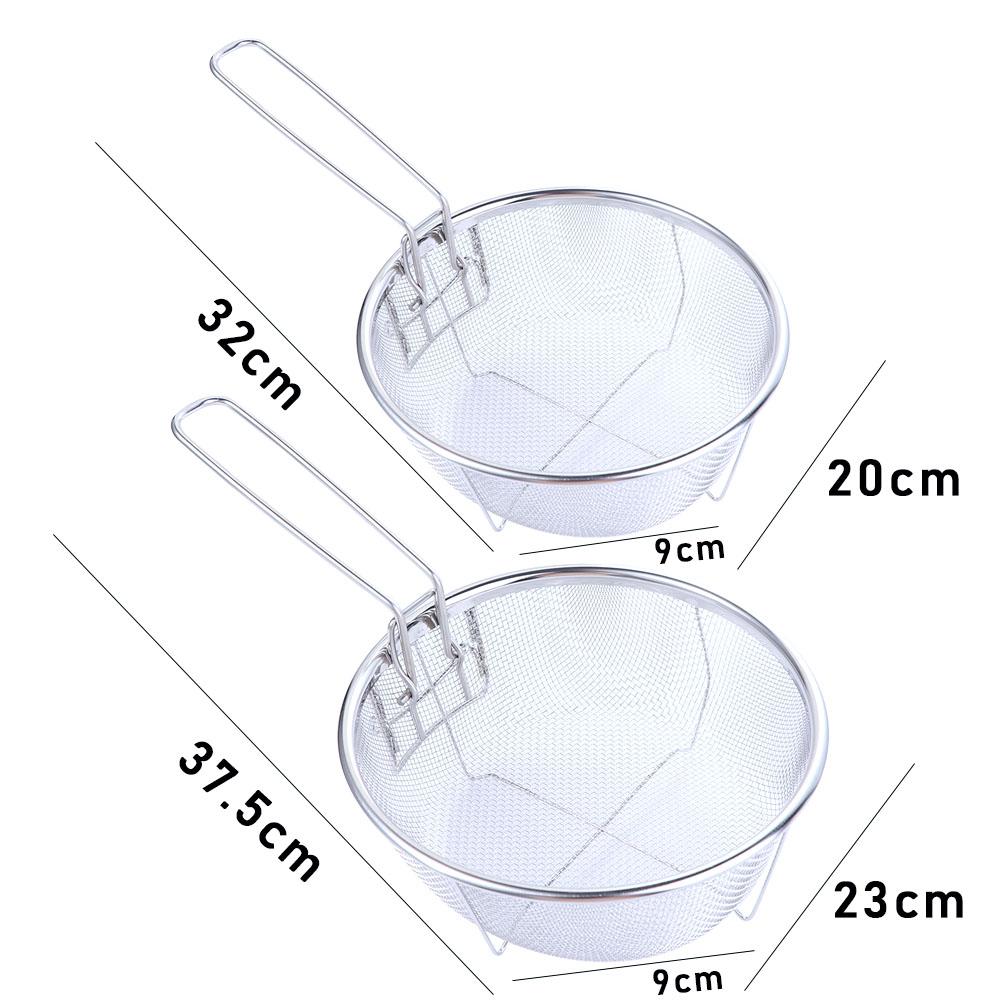 Stainless Steel with Handle Mesh Net Deep Frying Fry Basket Filter Cooking Tools Food Colander