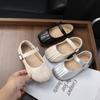 Simple Little Girl Leather Shoes Solid Color Pleated Children's Flats Fashion Versatile Kids Causal Walking Shoes Spring Autumn