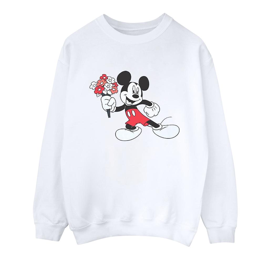 Disney Womens/Ladies Mickey Mouse Flower Sweatshirt