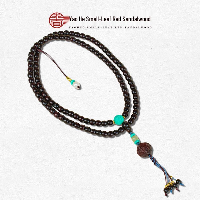 Genuine Indian Small-Leaf Sandalwood Beads Bracelet, 5x6mm, Old Style, Unisex, New Chinese Style
