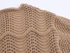NSSF Handmade Crochet Wave Hem Tie-Waist Furry Women's Pullover Sweater