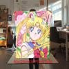 Japanese anime cute cartoon theme Sailor Moon Tsukino Usagi blanket suitable for home beds, sofa covers, office nap, outdoor warm blankets O14