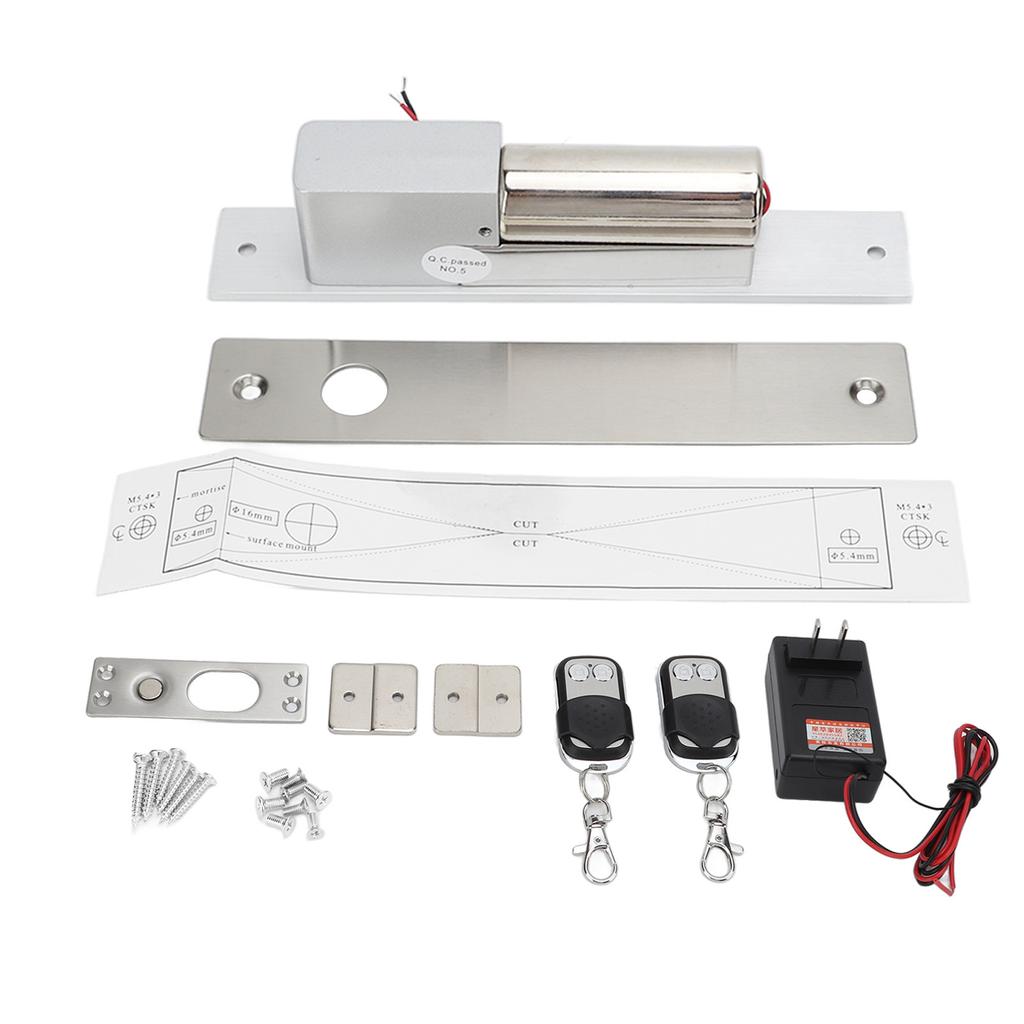 Электрический замок из алюминиевого сплава с функцией блокировки с 2 пультами дистанционного управления для системы контроля доступа к двери