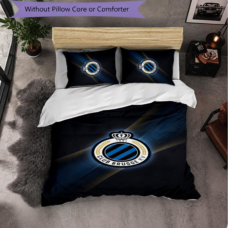 Club Brugge FC Themed Bedding 3Pcs Duvet Cover Set Decorative Bed Linen For Teen Room Home Decoration