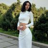 European-American Style 2025 Fall/Winter Sexy Wrap Crop Top & Skirt Set: Unique Fashion for Women