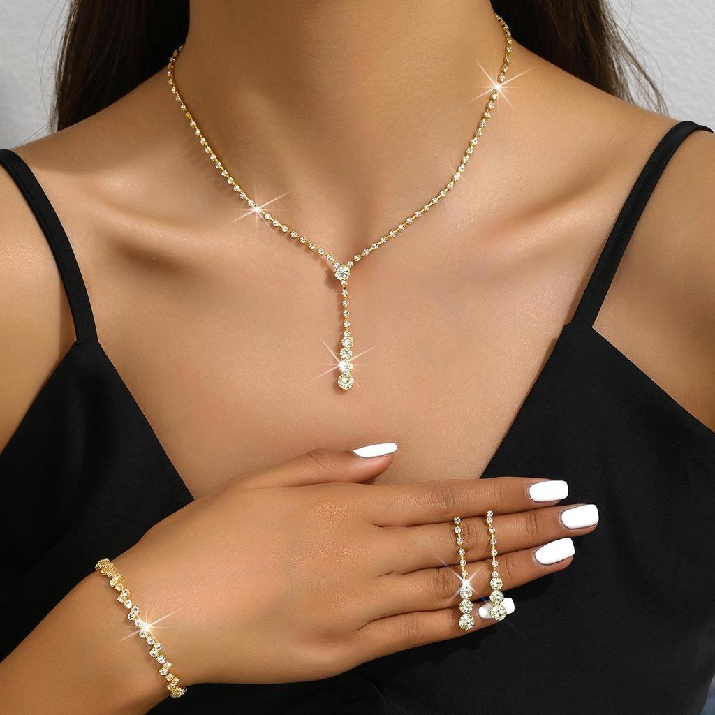 Элегантный комплект свадебных украшений: Серьги, Ожерелье и Браслет с Различными Вариантами