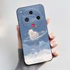 Чехол для телефона ZTE Nubia Focus 2 5G Чехол Z2462N Эстетичный Модный Милый Кот Астронавт Черный Мягкий Силикон Полностью Защитный Чехол