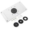235*120*8mm Aluminum Router Table Insert Plate with 4 Rings and Screws for Woodworking Benches