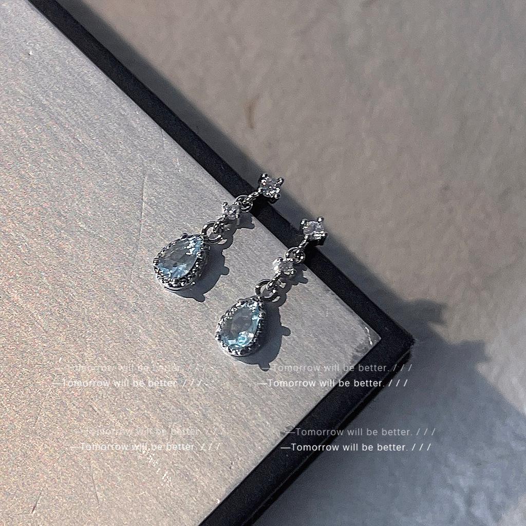 Серьги Walden Lake Blue Teardrop из циркония — элегантная мода во французском стиле для женщин