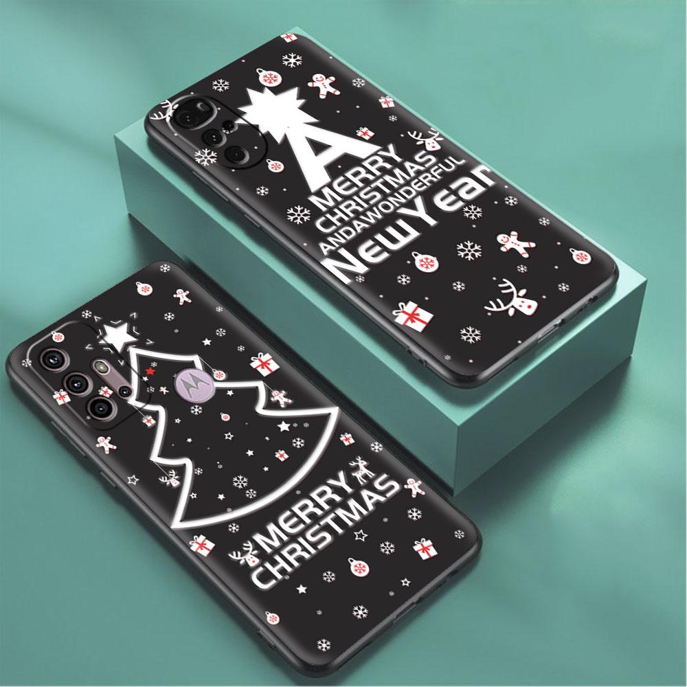 Веселого Рождества зимой чехол для Motorola G30 G60 G9 Play ONE Fusion G8 G50 E6s G82 Edge 20 Pro G Stylus 2021 Soft Phone Capas