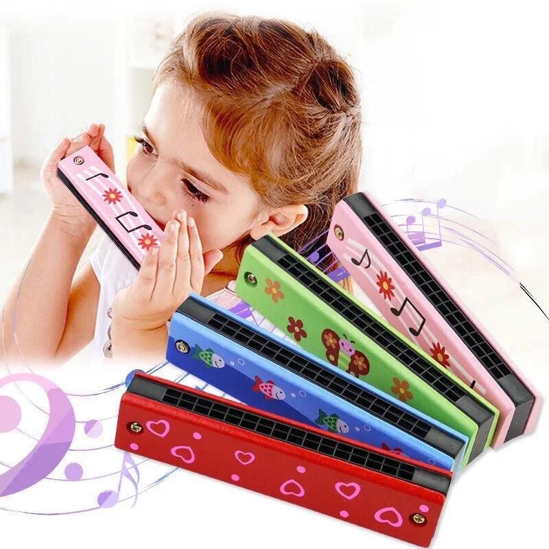 Children's Anime Wooden Harmonica Musical Instruments Toys Music Teaching Aids Montessori Early Education Puzzle Otoatone Action