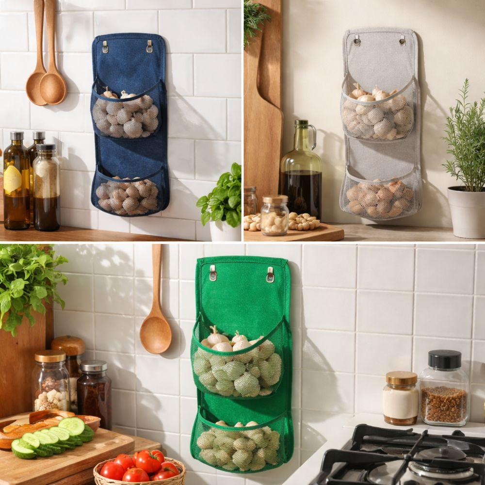 Space Saving Wall Mounted Basket No Drill Bathroom Organizer Mesh Storage Basket  Vegetable Fruit