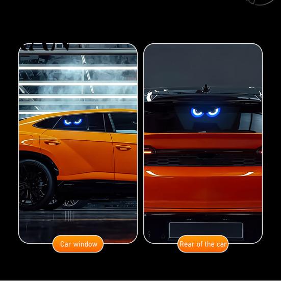Car Enthusiast Night Display Solar Demon Eye Window Light, Dynamic LED Light with Smart Customized Vehicle Interior Atmosphere Sensor Modes,