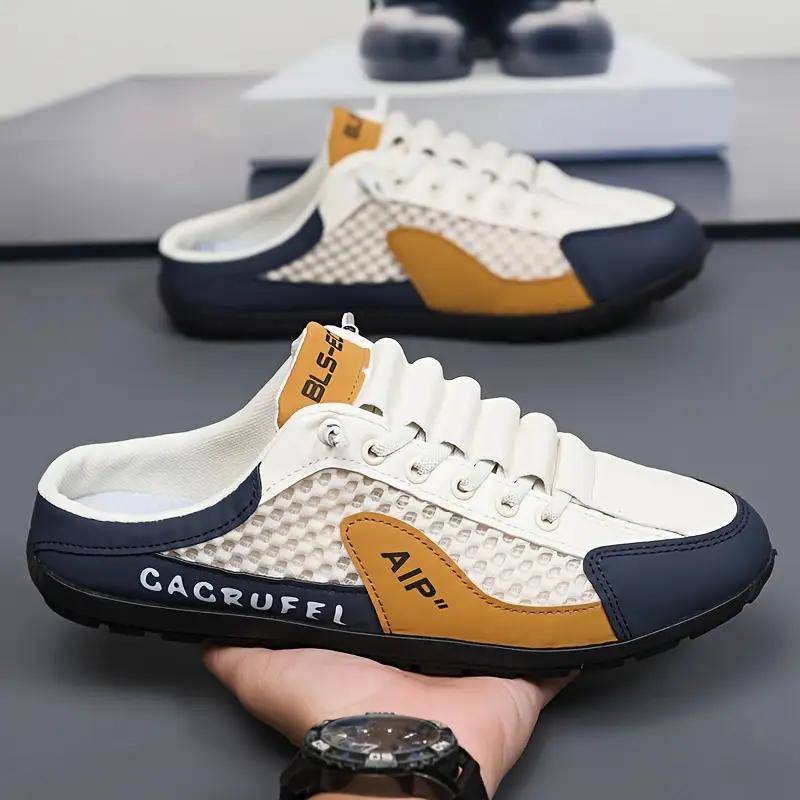 Мужские кроссовки Slip-On, стильные, дышащие, сетчатые, для отдыха на природе, пляжа, повседневные, универсальные, слипоны