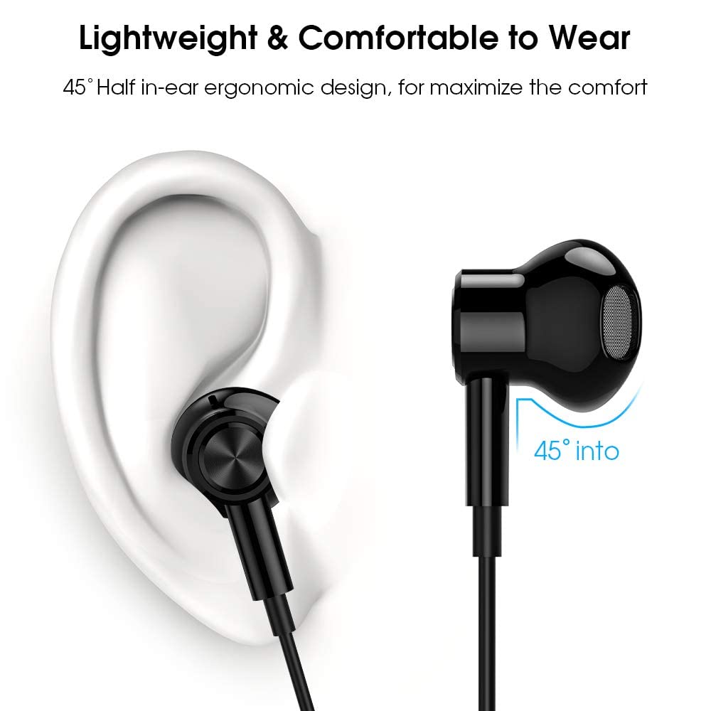 Проводные USB Type C магнитные совместимые с iPhone 16 15 Pro max Pro Air 4 mini Pixel 8a Pro с вызовами тяжелые басы ЦАП звук Hi-Fi пульт дистанционного управления черный