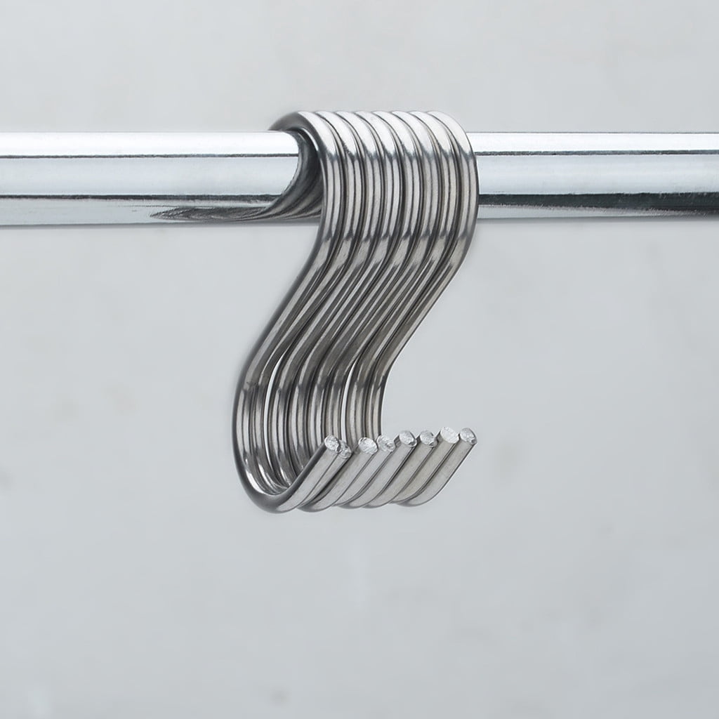 Stainless Steel S-Shaped Heavy-Duty Hook Silver Color 10PCS