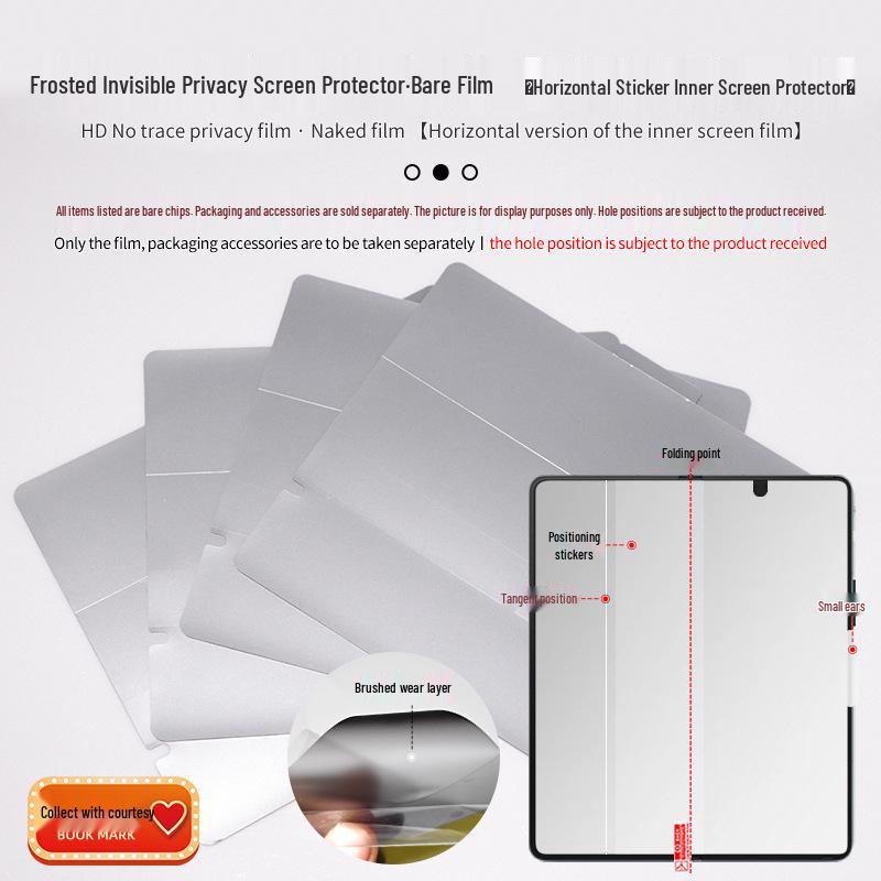 Samsung Z Fold 7/6 HD Матовая Пленка против отпечатков пальцев с защитой конфиденциальности - Самовосстанавливающаяся, Защита от царапин, Гидрогелевая защита для складных экранов.