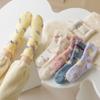 Socks Women Winter Warm Fluffy Fuzzy Cute Middle Tube Thick Thermal Soft Coral Fleece Floor Sleep Cartoon Star Short Crew Socks