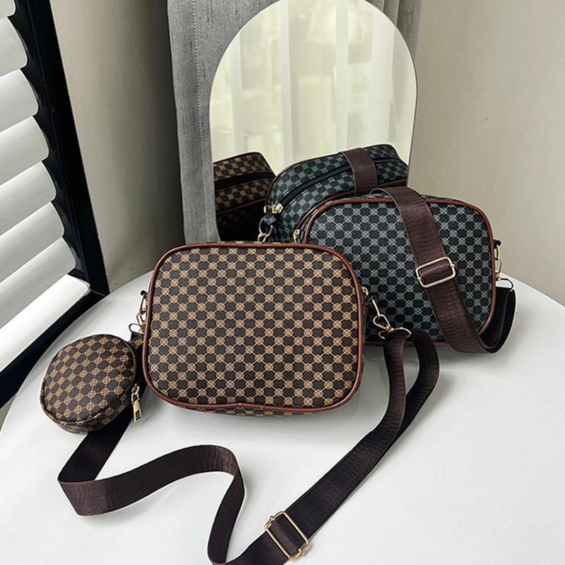 Винтажная трендовая квадратная сумка через плечо с небольшим узором из искусственной кожи, женская сумка через плечо